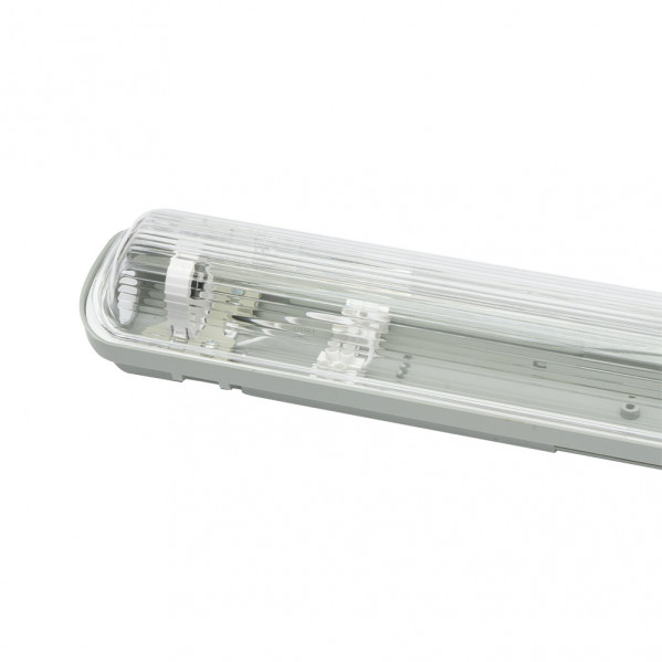 pantalla Estanca 150cm Lines  Para Led 1xt8 Ip54 Gris/transparente 158x7,8x6 Cm