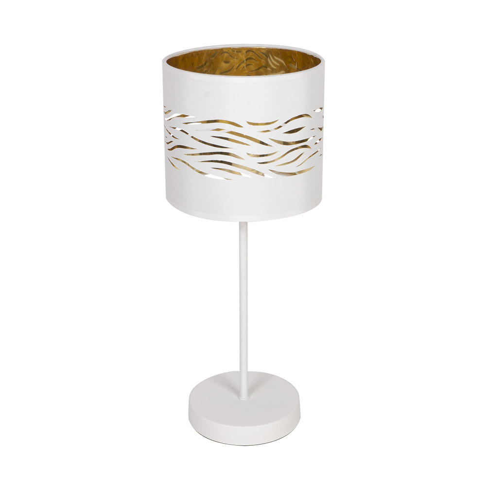 Sobremesa Niebla 1xe14 Blanco/blanco-oro 43x17x17 Cm