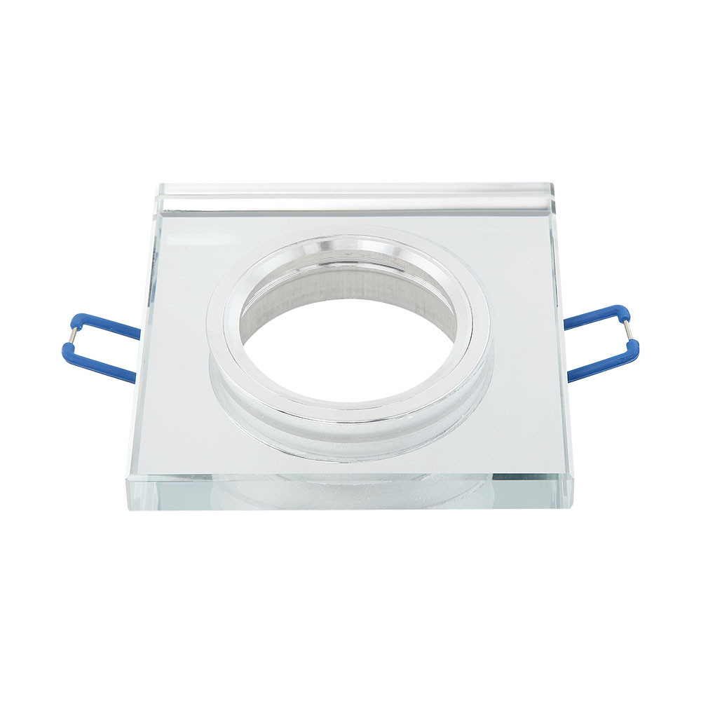 Empotrable Cristal Solna 1xgu10 Cuadrado Grosor 1cm Transparente C/portalampara 1x9x9 Cm Corte 6 Cm