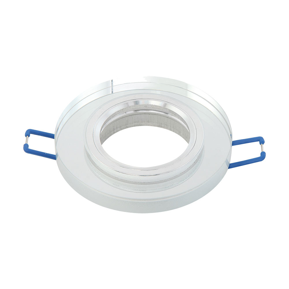 Empotrable Cristal Solna 1xgu10 Redondo Grosor 1cm Transparente C/portalampara 2x9,5x9,5 Cm Corte 6 Cm