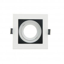 Empotrable Orient.batu 1xgu10 Cuadrado Blanco/negro 3,5x10x10 Cm Corte 9x9cm c/portalampara