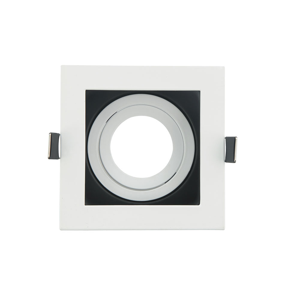 Empotrable Orient.batu 1xgu10 Cuadrado Blanco/negro 3,5x10x10 Cm Corte 9x9cm c/portalampara