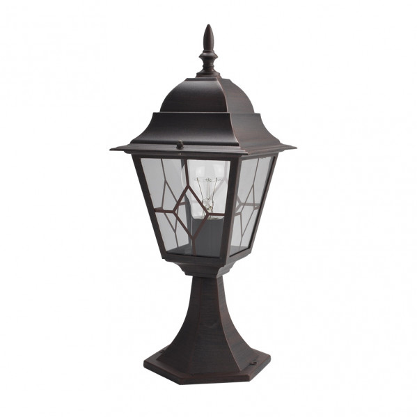 sobremuro Exterior Aluminio Bootes 1xe27 Marron  44x18,5x18,5 Cm  Ip44