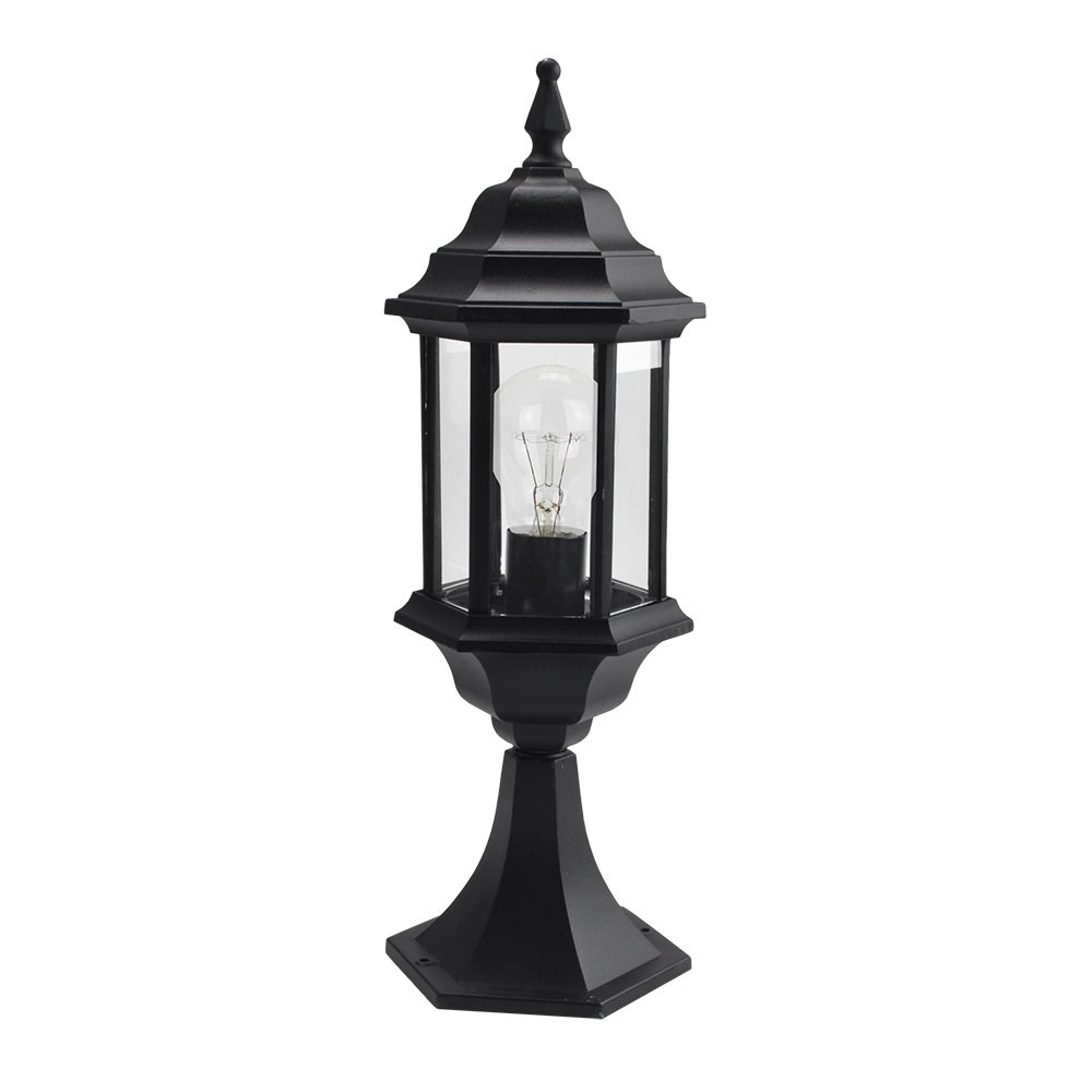 Sobremuro Exterior Aluminio Pollux 1xe27 Negro 48,5x17x17 Cm Ip44