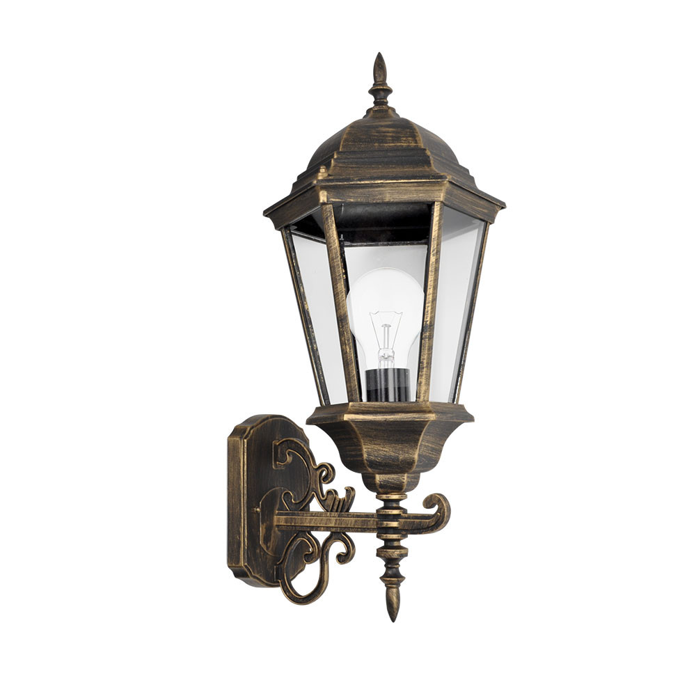 Aplique Exterior Aluminio Regulus 1xe27 Neg/oro 54x25x27 Cm Ip44