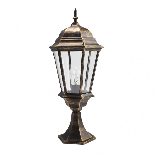 sobremuro Exterior Aluminio Regulus 1xe27 Neg/oro  56x23x23 Cm  Ip44