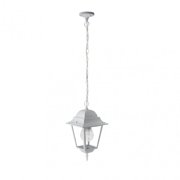 colgante Exterior Aluminio Spica 1xe27 Blanco Ip44  Regx21,5x21,5 Cm