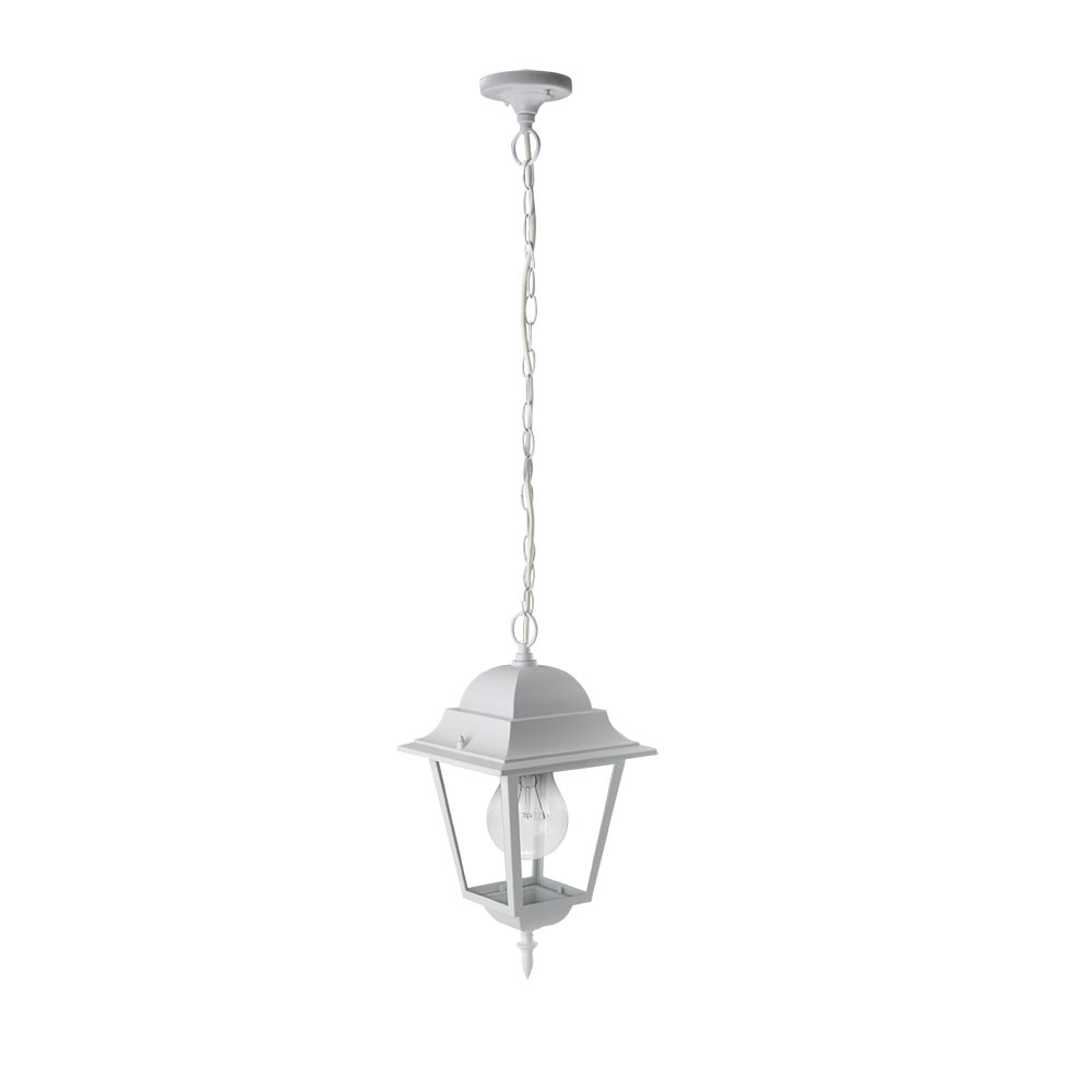 Colgante Exterior Aluminio Spica 1xe27 Blanco Ip44 Regx21,5x21,5 Cm