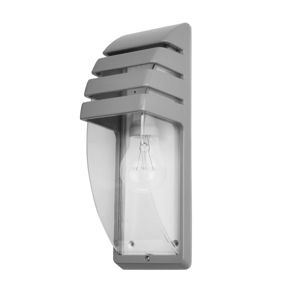 Aplique Exterior Elnath 1xe27 Gris Ip44 35x12x12 Cm