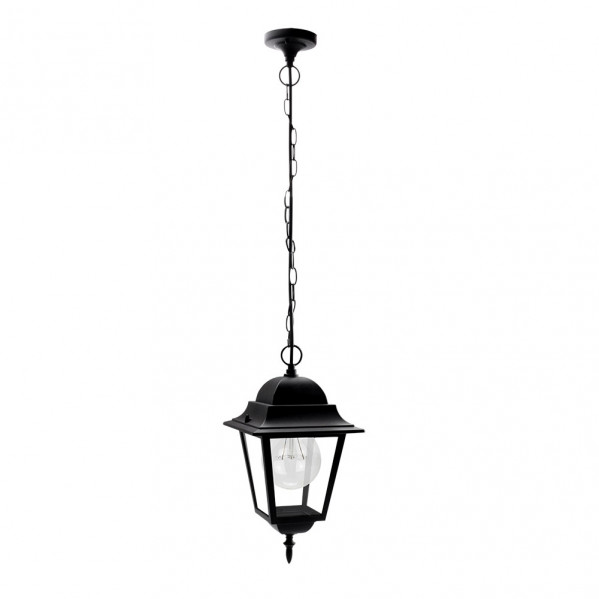colgante Exterior Aluminio Spica 1xe27 Negro Ip44  Regx21,5x21,5 Cm