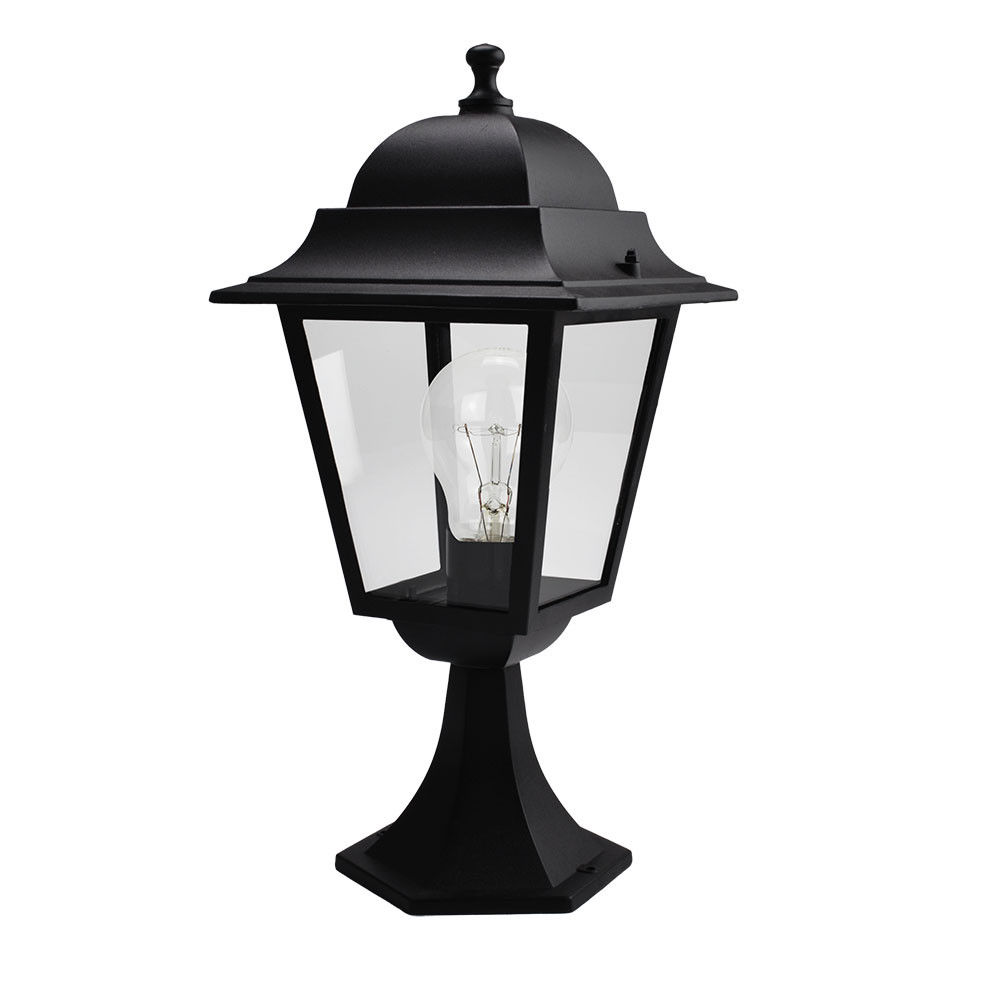 Sobremuro Exterior Aluminio Spica 1xe27 Negro Ip44 46x21,5x21,5 Cm