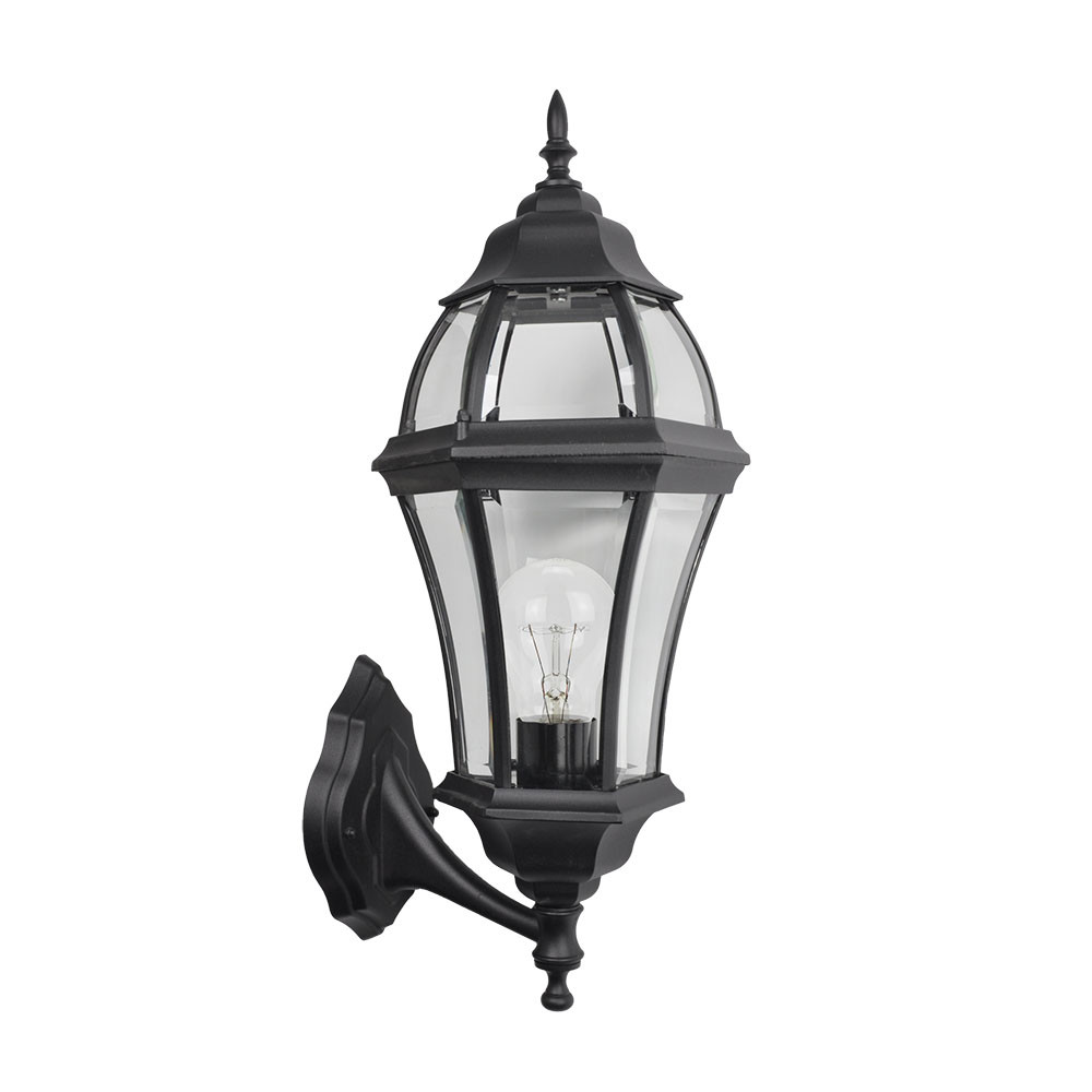 Aplique Exterior Aluminio Becrux 1xe27 Negro Ip44 59,5x25x26 Cm