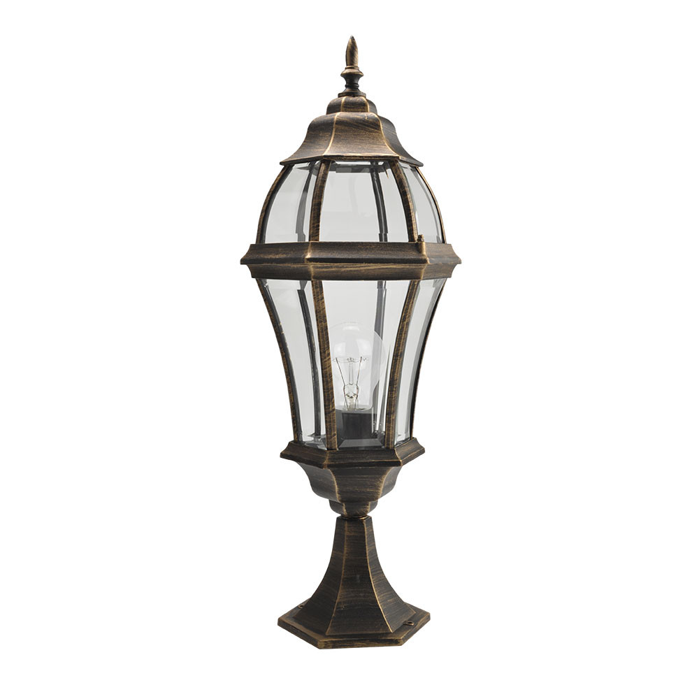 Sobremuro Exterior Aluminio Becrux 1xe27 Neg/oro 64,5x21x21 Cm Ip44