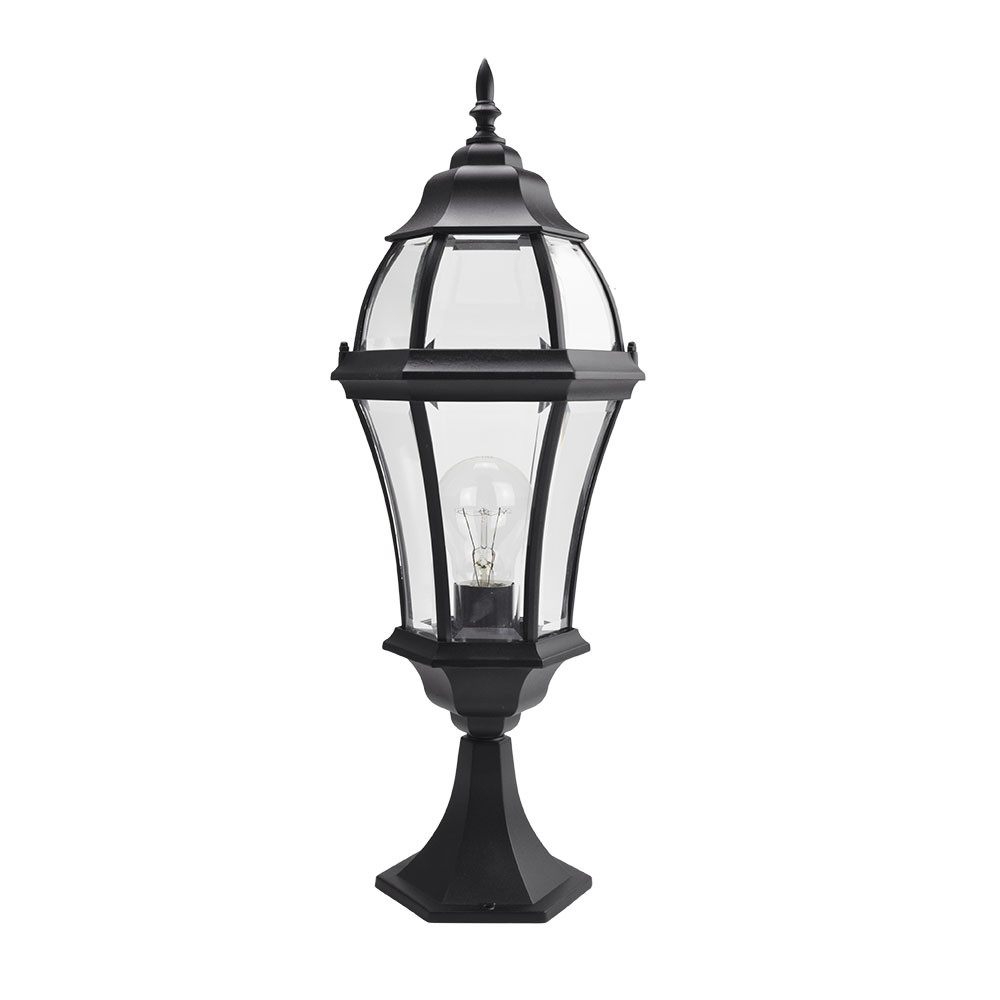 Sobremuro Exterior Aluminio Becrux 1xe27 Negro 64,5x21x21 Cm Ip44