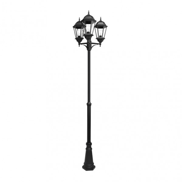farola Exterior Aluminio Regulus 3xe27 Negro    230x60x60 Cm Regulable En Altura  Ip44