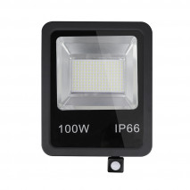 Proyector C/sensor  Olivino 100w 6500k Negro 9000lm Led Sm Ip66 39,5x28,5x7 Cm