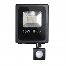 Proyector C/sensor  Olivino 10w 6500k Negro 900lm  Led Sm Ip6619x11,5x5 Cm 