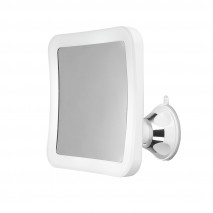Espejo De Baño 25 Leds 16'30cmx16'30cm 3 Pilas Aa Aumento 5x Ajuste Luz Ventosa Giro 360º
