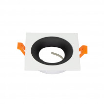 Empotrable Anou 1xgu10 Cuadrado Blanco/negro 2x9,2x9,2 Cm 8 De Corte.c/portalampara