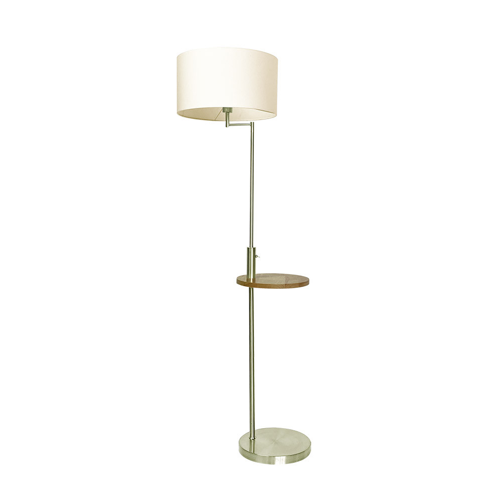 Pie De Salon Sirio C/mesa Y Conex.usb 1xe27 Cuero C/ Pant Beig (164x40x40)(24x40x40) Cm