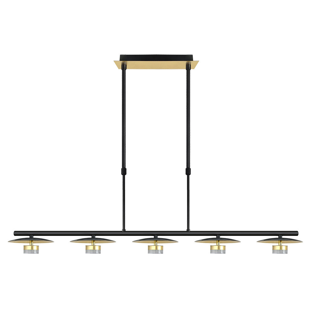 Lampara Ciudad Del Cabo 5l 30w 4000k Negro/oro Regx104x15 Cm 2400 Lm