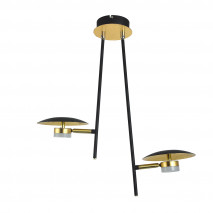 Colgante Ciudad Del Cabo 2l 12w 4000k Negro/oro 1080 Lm 52x49x15 Cm Dirigible Y Orientable