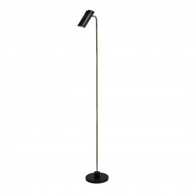Pie Salon Marrakech 1xgu10 Negro/cuero 148x25x20 Cm Orientable