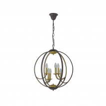 Colgante Narciso 6xe14 Marron/oro Regex51x51 Cm