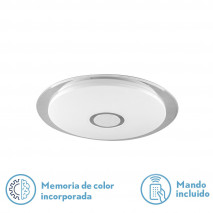 Plafon Tirana 36w 3000-4000-6000k Blanco/cromo Red.Red.6,5x40d 2880lm Reg.intens.y C.remoto C/memoria
