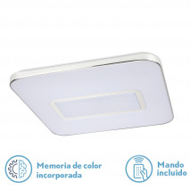 Plafon Nelson 96w 3000-4000-6500k 6,5x53,5x53 Cm 6500lm Reg.intens.y Cont.remoto C/memoria