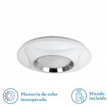 Plafon Montevideo 48w 3000-4000-6000k Cromo 8x37,5d Red.5400lm Reg.intens.remoto C/memoria