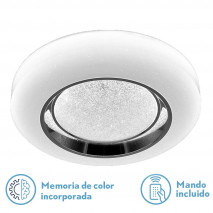 Plafon Sarajevo 72w 3000-4000-6000k Cromo 10,5x50 D Red.7200lm Reg.intens.remoto C/memoria