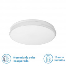 Plafon Riad 48w 3000-4000-6000k Blanco Red.5x41x41 Cm 3840lm Reg.inten.c/remoto C/memoria