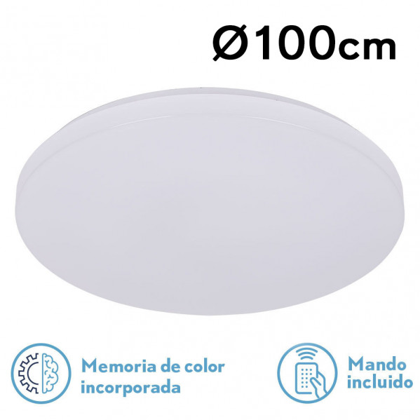 plafon Red. Escipion 140w 3000-4000-6500k 7x99x99Cm 11200lm.reg.intens.y C.remoto C/memoria