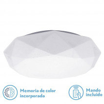 Plafon Daca 72w 3000-4000-6000k Blanco 10x48x48cm  7200lm Reg.intens.y C.remoto C/memoria