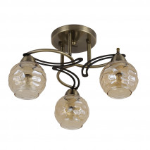 Lampara Etna 3xe14 Cuero/roble 23x33x33 Cm