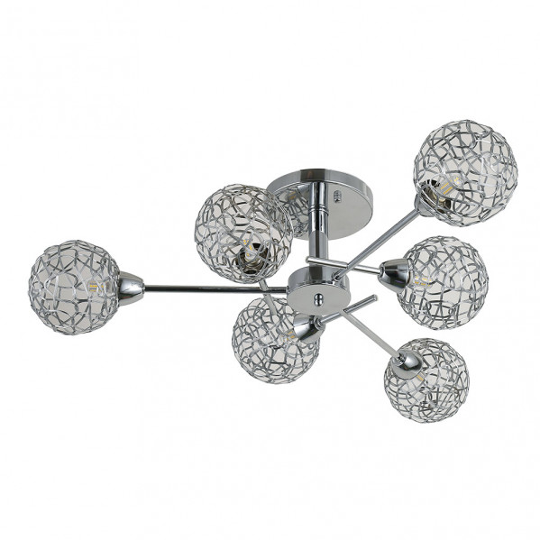 lampara Speke 6xg9 Cromo 19x70x70 Cm