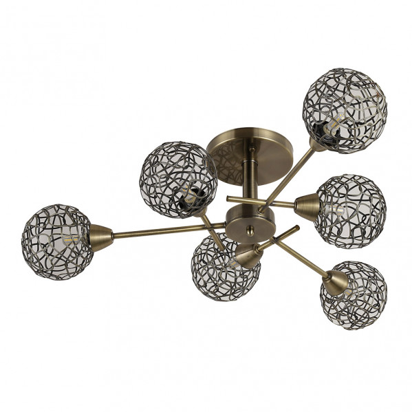 lampara Speke 6xg9 Cuero 19x70x70 Cm