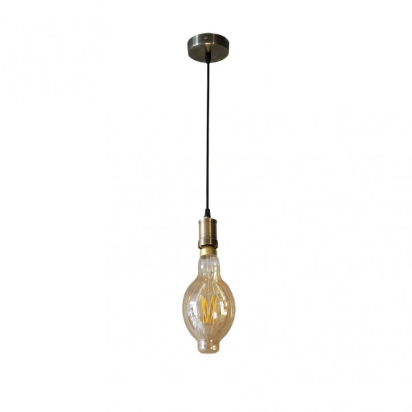 Colgante Dante 1xe27 Cuero/ambar Bombilla Incluida 8w 3000k 640lm Regx12x12 Cm
