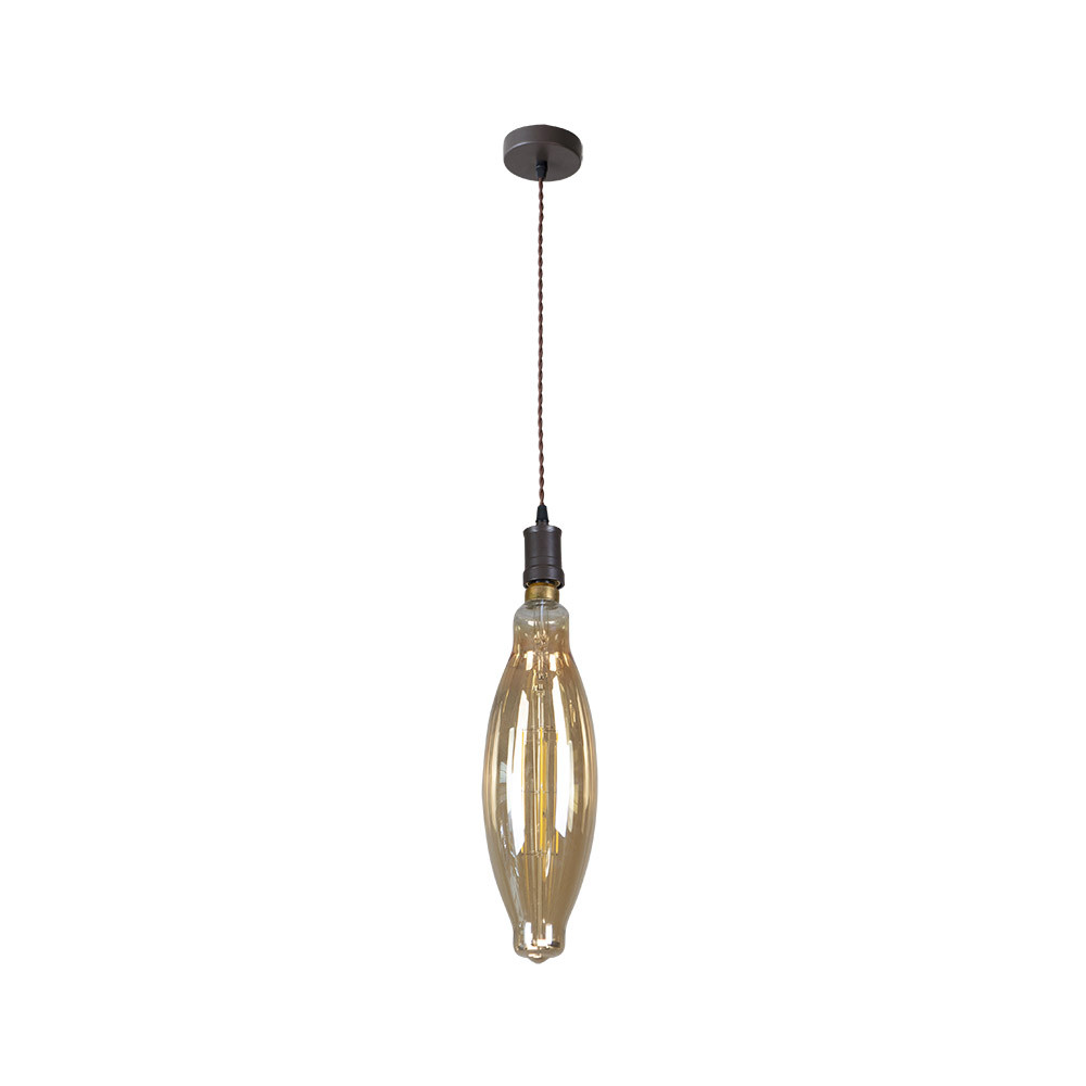 Colgante Lilia 1xe27 Marron/ambar Bombilla Incluida 8w 3000k 640lm Regx12x12 Cm