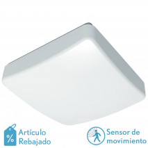 Plafon Cuadr Led 22w 4000k Con Sensor Surf 2200lm  Alcance 8m - 360º 6,5x37x37