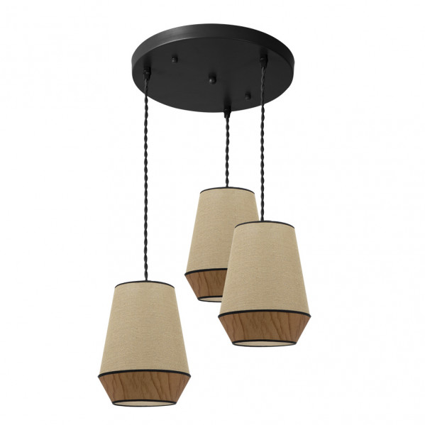 plafon Campana 3xe27 Saco/marron Regx36x36 Cm