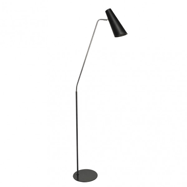 pie De Salon Majoris 1xe27 Negro/cromo 164x47x25 Cm Articulable Y Orientable 