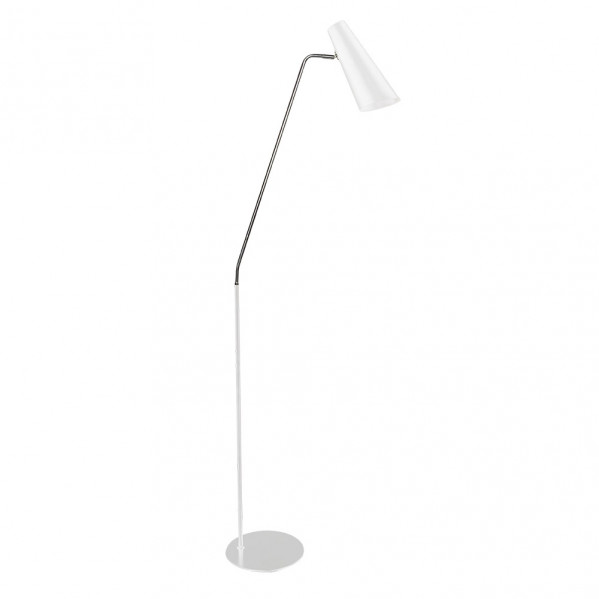 pie De Salon Majoris 1xe27 Blanco/cromo 164x47x25 Cm Articulable Y Orientable 