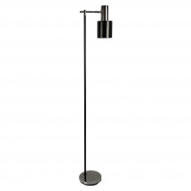 Pie De Salon Cygni 1xe27 Negro/cromo 170x30x23 Cm Articulable Y Orientable