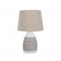 Sobremesa Ceramica Sax 1xe27 Blanca Pantalla Beis 42x25x25 Cm