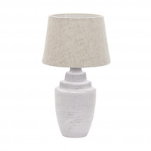 Sobremesa Ceramica Tui 1xe27 Blanca Pantalla Beis 41,5x24x24 Cm