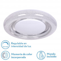 Plafon 72w Rune 3000-4000-6500k 5616lm Blanc/cromo 7,5x48x48 Cm Remoto,reg.int.memoria.estrella