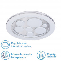 Plafon 96w Kuno 3000-4000-6500k Blan/cromo 7488lm 5x49x49 Cm Remoto,reg.int,memoria,estrella