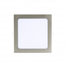 Downlight Basalto 18w 6500k Niquel Cuadrado   1530lm 2,5x22,5x22,5 Cm Corte 20,5x20,5 Cm